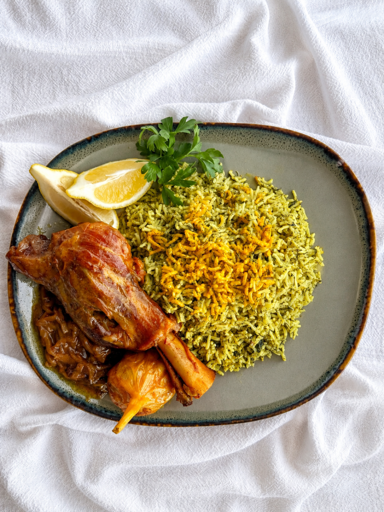 شوید پلو با ماهیچه