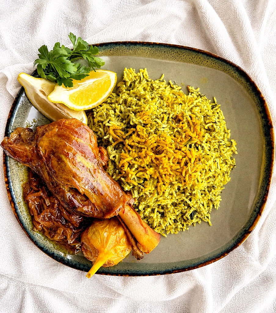 شوید پلو با ماهیچه